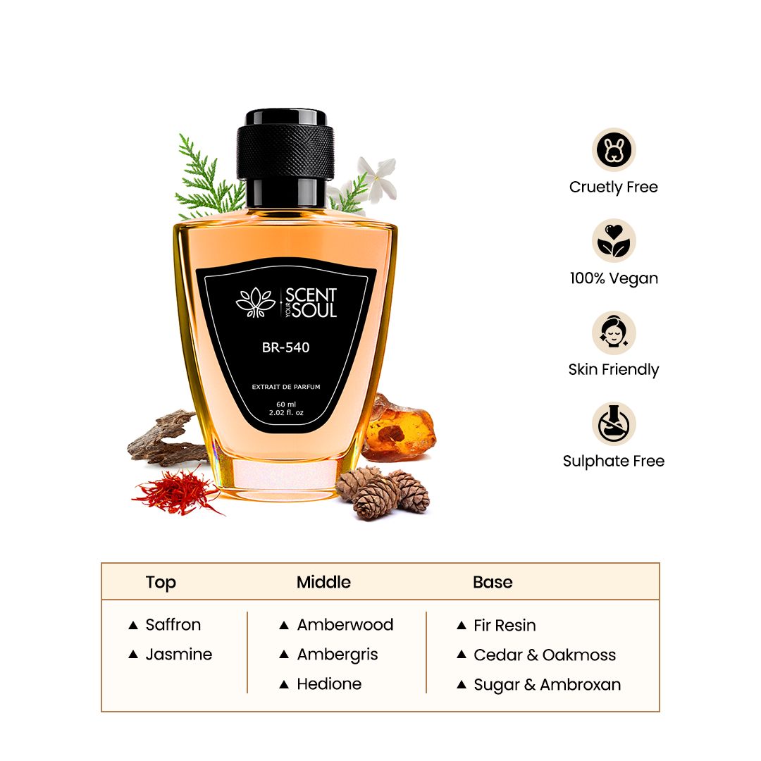BR 540 Unisex Winter Fall Perfume | Inspired by Baccarattt Rougeee 540 | Woody - Amber - Floral