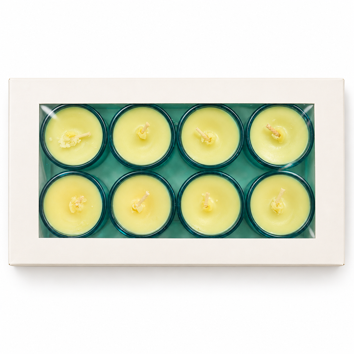 Lemongrass Soy Wax Candles – Premium Glass Tealight Gift Set of 8 | Scent Your Soul