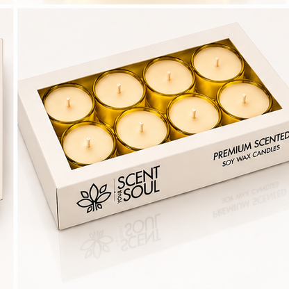 Vanilla Luxury Scented Candles – Sweet Creamy Vanilla Aroma, Premium Soy Wax Tealights for Home Comfort & Elegant Gifting | Scent Your Soul