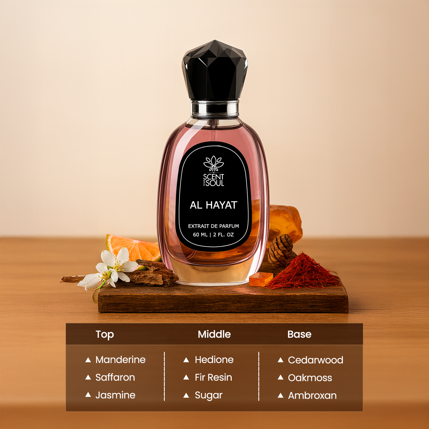 Al-Hayat Perfume (60 ml) - Sweet, Citrus, Musk & Woody Fragrance for Daily Wear | Scent Your Soul