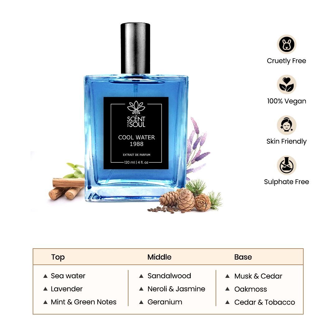 Cool Water Perfume for Women 120ml 50ml & 8ml: Inspired by Davidofffs Cool Waterrr 1988
